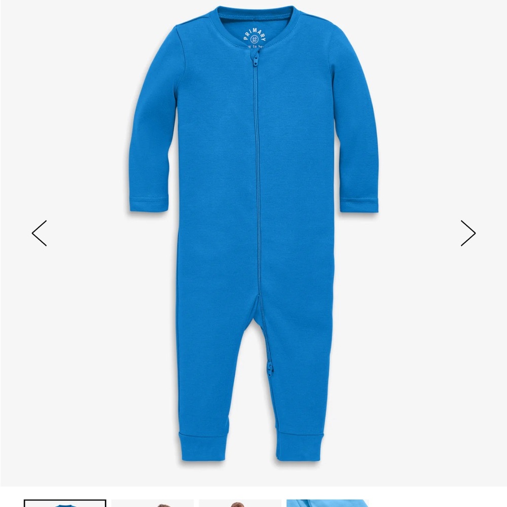 Blue Toddler Organic Zip-Front Romper